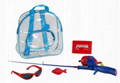 Shakespearespiderman Rod And Reel Fishing Kit With Backpack For Kids