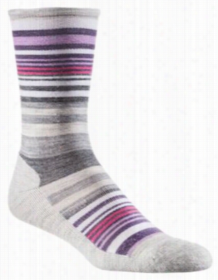 Smartwool Jovian Tsripe Crew Socks For Ladies - Ash Heather