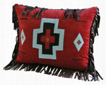 Turquoise Chamarro Bedding Collection - Applique Cross Pillow - Red