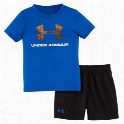 Under Armour Hunt Big Logo Shirt And Shorts Fix For Babies - Ultra Blue - 12m