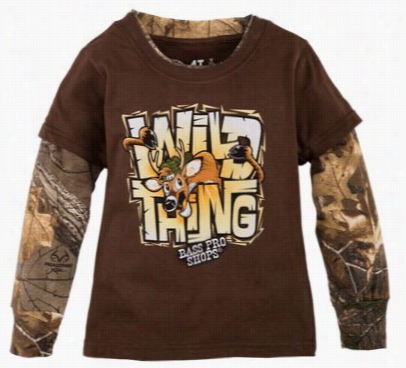 Wild Thing Layered T-shirtt For Toddler Boys - Realtree Xtra/coffee -  4t