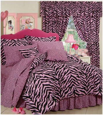 Zebra Pink Bedding Collection Comforter Set - Twin