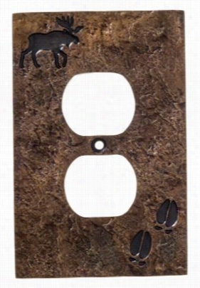 Big Sky Carvesr Moose And Tracks Electrical Outlet Covering Plate