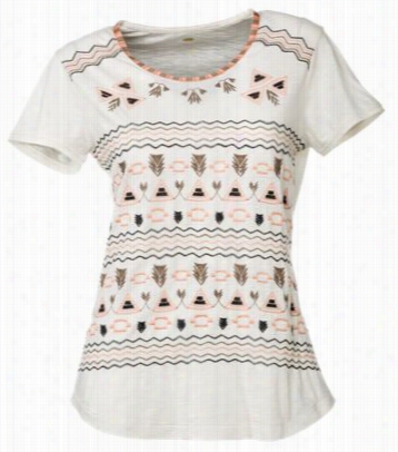 Bob Timberlake Sunset Safari Scoop Neck T-shhirt For Ladies - L - Antique White