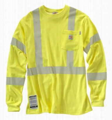 Carhartt Flame-resistant High-visibilty Shirt For Men - Long Sleeve - Brite Lime- L