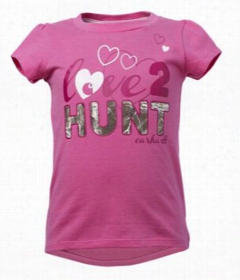 Carhartt Love To Hunt T-shirt For Toddler Girls - Fandango Pink/realtree Xtra - 2t