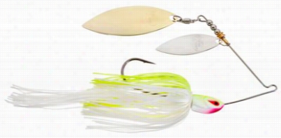 Lazer Eye Pro Series Spinnerbait - Double Willow - 1/4 Oz - Chartreuse/white