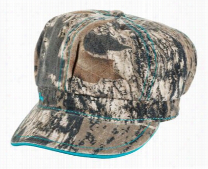 Mossy Oak Camo Cabbie Cap For Girls - Mossy Oak Break-up/teal