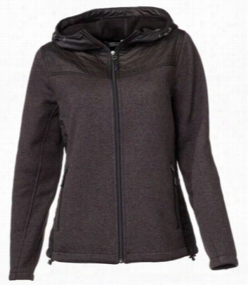 Natural Reflections Sweater Fleece Jacket For Ladies - L - Charcoal/black