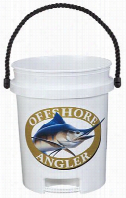 Offshore Angler Logo 5-gallon Plastic Bucket Wit Rope Handle - White