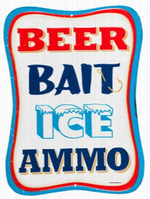 Open Road Bransd Beer Bait Embossed Die-cut Tin Sign