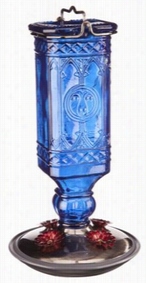 Perky-pet Antique Cobalt Bottle Hummingbird Feede