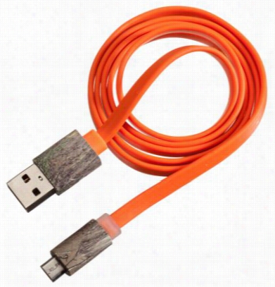 Scosvhe Flatout Charge And Sync Cable With Charge Led For  Micro Usb Device -realtree Xtra/blaze Orange