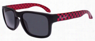 Sunbelt Kidz Hipster Polarized Sunlasses For Kids - Matte Black +red Checker/grey