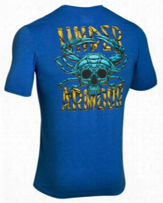 Under Amrour Blue Cra T-shirt For Men - Extreme Blue/yellow - L