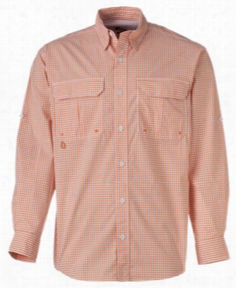 World Wide Sportsman Offshore Plaid Shirt For Men - Orange Peel - L