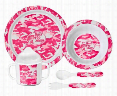 5-piece Dining Set For Kids - Pink Camo