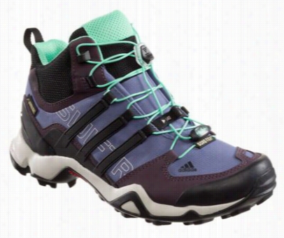 Adidas Terrex Swift R Mid Gtx Waetrproof Hiking Shoes For Ladies - Super Purple/black/mineral Red - 10 M