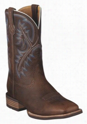 Ariat Quickdraw Square Teo Western Boots For Men - Brown Oiled Rowdy - 7.5m