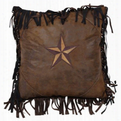 Brown Mustang Collection Embroidered 2-tone Star Accent Pillow