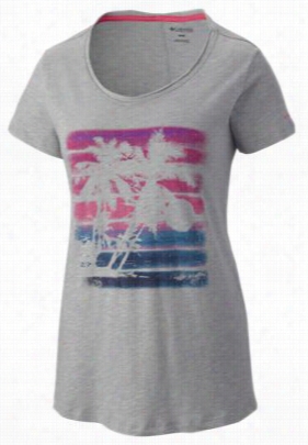 Columbia Sunset Stripe Short-sleeve Graphic T-shit For Ladies - Grey Heather - L