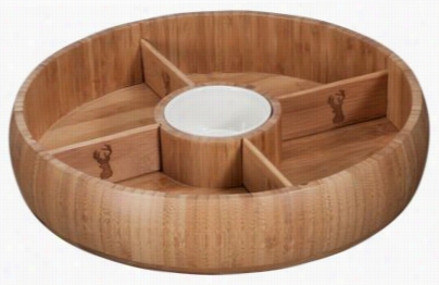 Coopersburg Products Deer Bamboo Lazy Susan Dip Tray