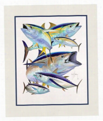 Guy Harvey Double Matted Miniprrint - Tuna Collage