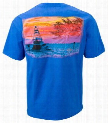 Guy Harvey Gulfstream Pocket T-shirt For Men - Ocean Blue - S