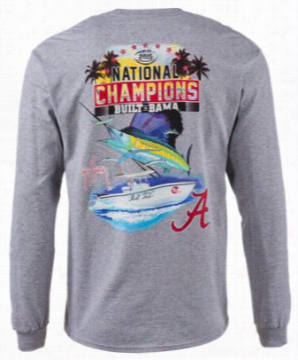 Guy Harvey University Of Alabama National Champions Long-s Leeve T-shirt - Grey - S