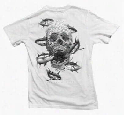 Hookeed Nation Tuna Bait Ball Skull T-shirt  For Men  - Short Sleeve - Pure - M