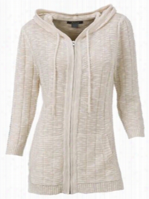 Natural Reeflections Twisted Story Hooded Sweater For Ladies - Fog - L