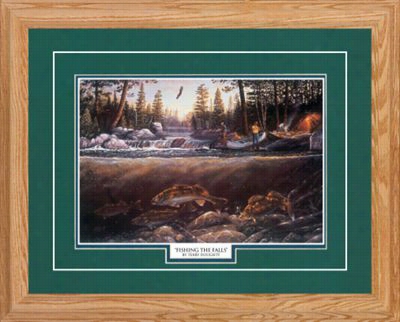 Northernpromotions Framed Aart - Fishing The Falls By Terry Doughty