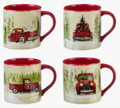 Prak Desi Gns  Christmas Vaction 4-piece Mug Set