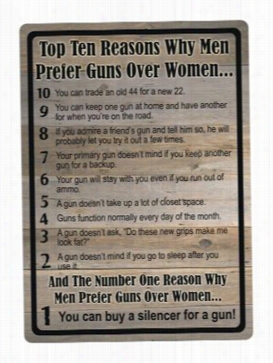 River's Edge Tin Sign - Top 10 Reasons Men Refer Guns