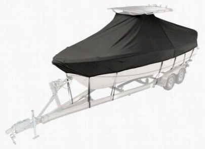 Taylor Made Boston Whaler Custom T-top Boat Cover - Dauntless 180  -low Rail No Roller Single Engine - Black Ultima Fabric