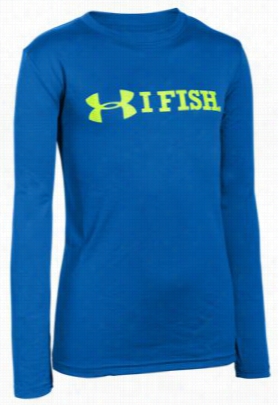 Unde R Armour I Fish Tech Long-ssleeeve Shirt For Youth - Ultra Blue - S
