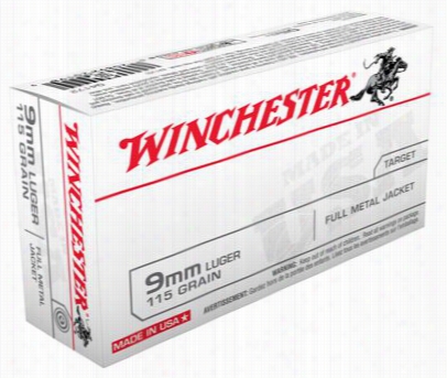 Winchester Usa Handgun Ammo - 9mm - Fmj - 50 Rounds