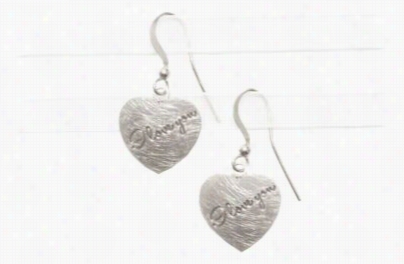 Amanda Blu I Love You Heart Crafted Metal Earrings