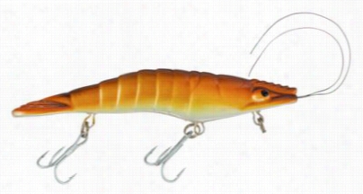 Creme Jerk N' Shrimp Hard Plastic Bait - Chartreuse/brown