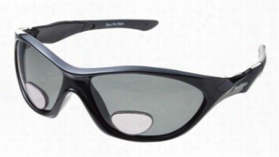 Fish Eyes Bifocal Polarized Suglasses - Shiny Black/smoke - +2.00