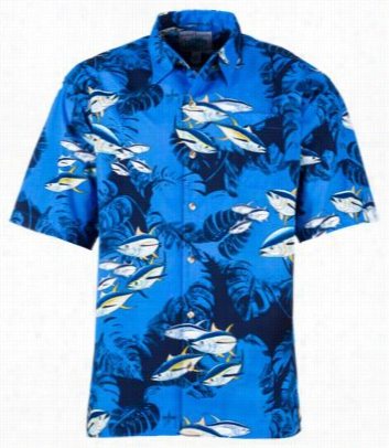 Guy Harvey Big Catch Woven Shirt For Men - Royal - M