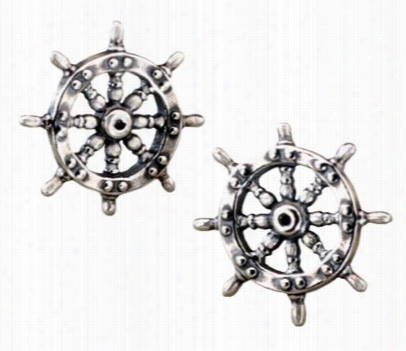 Kabana Jewelry Sterling Silver Ship Wheel Post Earrings