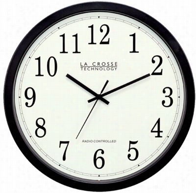 La Crosse Technology Atomic Analog Clock - 14' Black