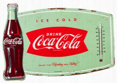 Open Road Brands Coca Cola Thermometer Tin Sign