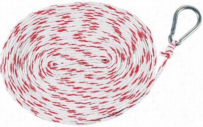 Poly Hollow Brid Anchor Line - Red/white - 50'