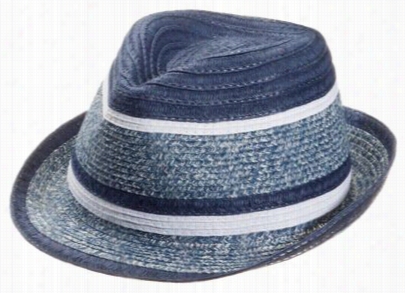 Quagga Navy Waves Fedora Hat For Ladies - Navy