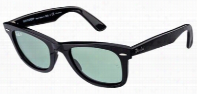 Ray-ban Original Wayfare Rb2140 Polarized Sunglasses - Black/crystal Green