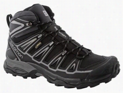 Salomon X Ultrra Mid 2g Tx Gore-tex Hiking Boots For Men - Black/black/aluminum - 10 M