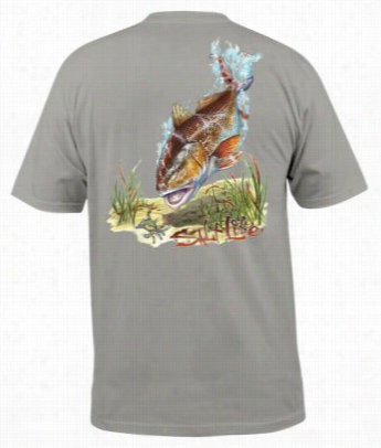 Salt Life Redd Fish And Blue Crab Pockwt T-shirt For Me N - S