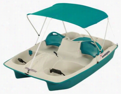 Sun Dolphin Sun Slider Pedal Boat With Canopy/stainless Steel Packgae - 5 Person - Teal